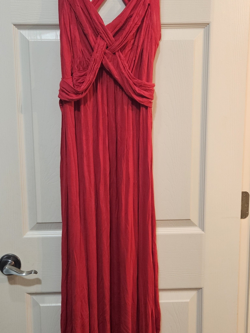 Red Twisted Halter Maxi Dress - Motherhood Maternity
